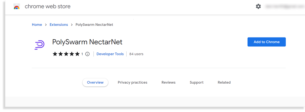 Screenshot of Chrome store plugin