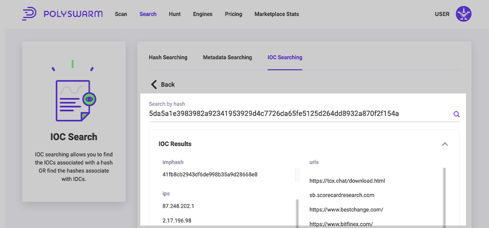Searching Associated IOCs