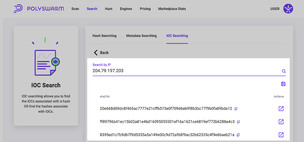 Searching Associated Hashes